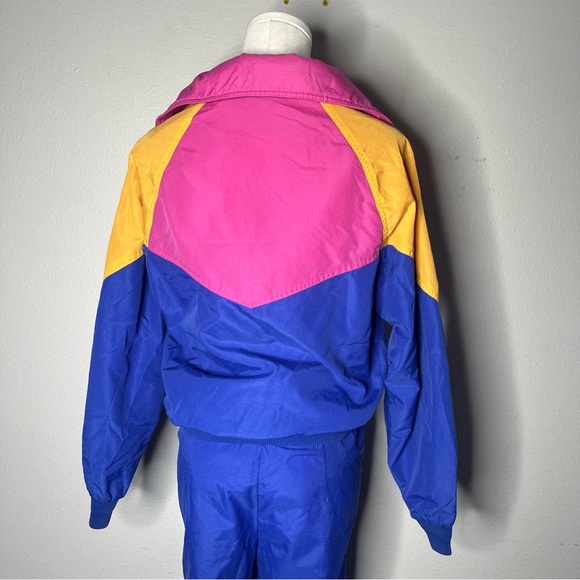 80s Vintage Nike Bright Colorful Colorblock Nylon Track Suit Windbreaker - Picture 5 of 12